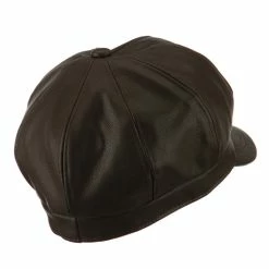 City Hunter Faux Leather Spitfire Hat 24 City Hunter Faux Leather Spitfire Hat -Adams Shop fl002nb brown 3 2