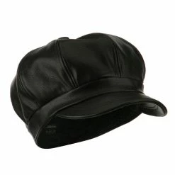 City Hunter Faux Leather Spitfire Hat 30 City Hunter Faux Leather Spitfire Hat -Adams Shop fl003nb black 4 2