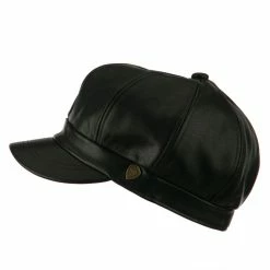 City Hunter Faux Leather Spitfire Hat 31 City Hunter Faux Leather Spitfire Hat -Adams Shop fl003nb black 5 2