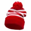 E4Hats Striped Pom Pom Cuff Long Beanie 1 E4Hats Striped Pom Pom Cuff Long Beanie -Adams Shop fm001bf red white 1 73c39b28 1da7 4aa9 bd5d 5e7e85d4902f