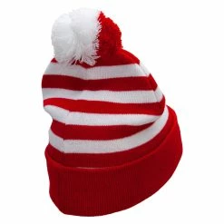E4Hats Striped Pom Pom Cuff Long Beanie 9 E4Hats Striped Pom Pom Cuff Long Beanie -Adams Shop fm001bf red white 3 f474010a 8e5a 403b 8bc6 3c1c17f488d7