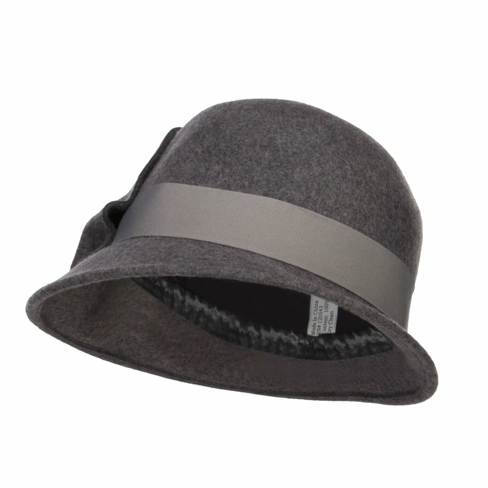 Jeanne Simmons Women's Flower Satin Band Wool Cloche 4 Jeanne Simmons Women's Flower Satin Band Wool Cloche - Image 2