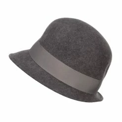 Jeanne Simmons Women's Flower Satin Band Wool Cloche 9 Jeanne Simmons Women's Flower Satin Band Wool Cloche -Adams Shop fn001cl grey 3