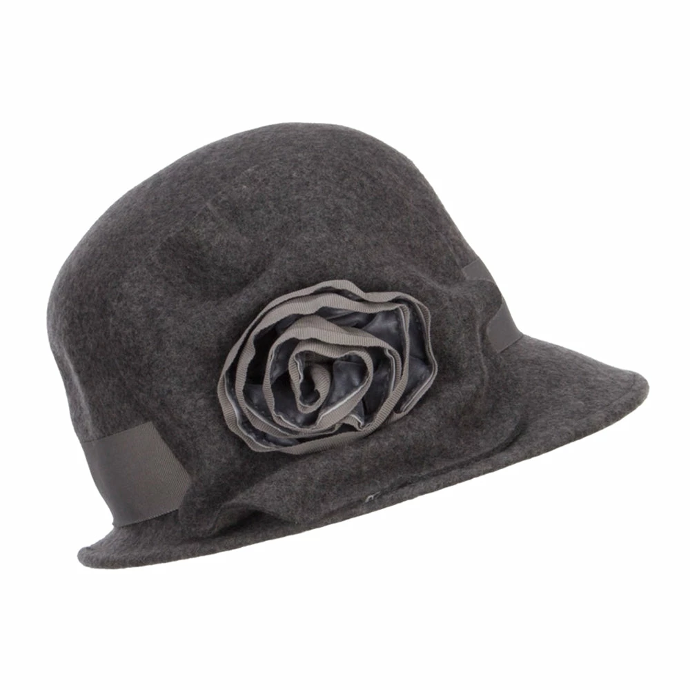 Jeanne Simmons Women's Flower Satin Band Wool Cloche 7 Jeanne Simmons Women's Flower Satin Band Wool Cloche - Image 5