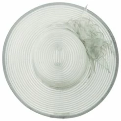 Jeanne Simmons 3 Flowers Pearl Organza Hat -Adams Shop fo001fy grey 1