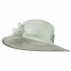 Jeanne Simmons 3 Flowers Pearl Organza Hat -Adams Shop fo001fy grey 5
