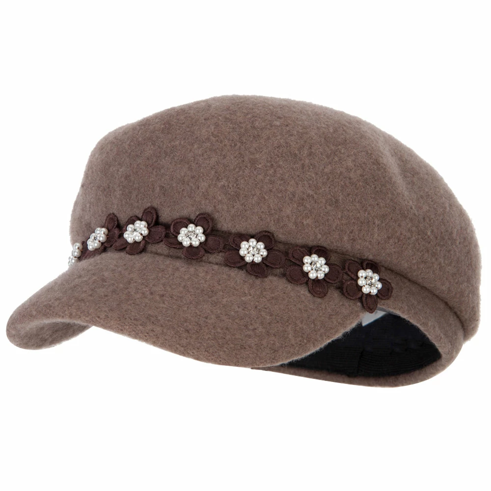 Jeanne Simmons Women's Flower Band Accented Wool Felt Newsboy Cap 18 Jeanne Simmons Women's Flower Band Accented Wool Felt Newsboy Cap - Image 16