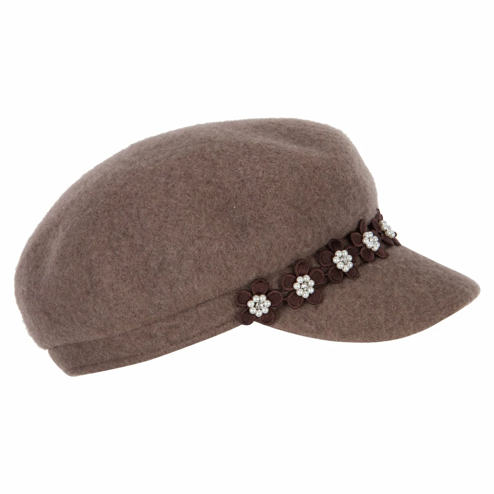 Jeanne Simmons Women's Flower Band Accented Wool Felt Newsboy Cap 22 Jeanne Simmons Women's Flower Band Accented Wool Felt Newsboy Cap - Image 20
