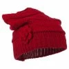 Hatiya Flower Knit Long Beanie 1 Hatiya Flower Knit Long Beanie -Adams Shop ft001bd red 1