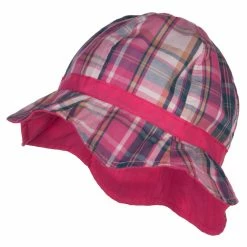 Jeanne Simmons Girl's Wavy Brim Plaid Cotton Bucket Hat