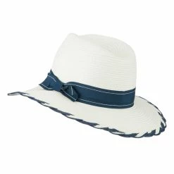 Something Special Floppy Grosgrain Hatband Panama Fedora 28 Something Special Floppy Grosgrain Hatband Panama Fedora -Adams Shop fu001cf white navy 2