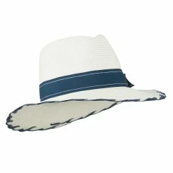 Something Special Floppy Grosgrain Hatband Panama Fedora 30 Something Special Floppy Grosgrain Hatband Panama Fedora -Adams Shop fu001cf white navy 4