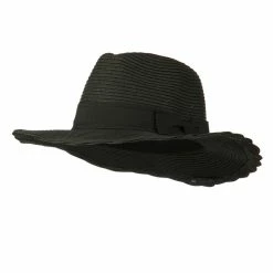 Something Special Floppy Grosgrain Hatband Panama Fedora 37 Something Special Floppy Grosgrain Hatband Panama Fedora -Adams Shop fu003cf black 1