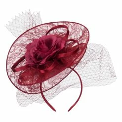 Something Special Fan Up Lace Flower Fascinator 26 Something Special Fan Up Lace Flower Fascinator -Adams Shop fu003df burgundy 1 2