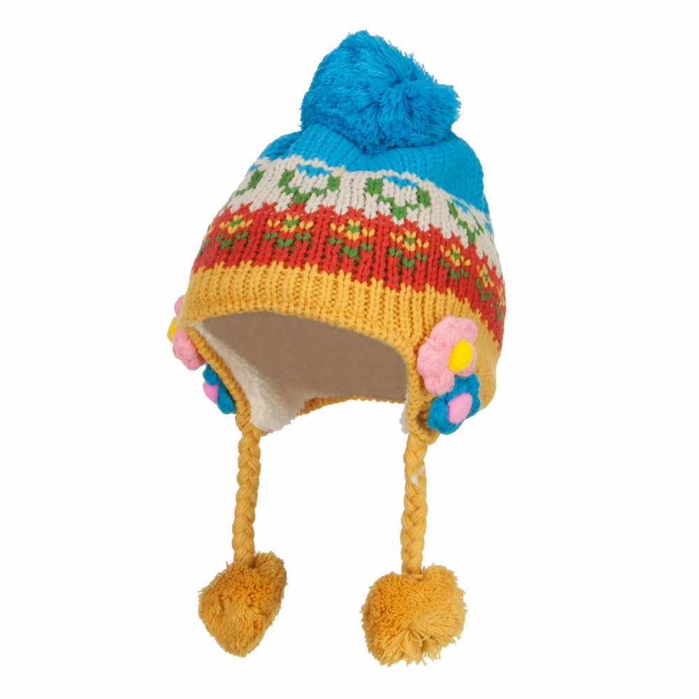 Jeanne Simmons Girl's Flowers Detailed Ski Beanie 8 Jeanne Simmons Girl's Flowers Detailed Ski Beanie - Image 6