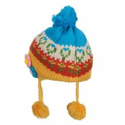 Jeanne Simmons Girl's Flowers Detailed Ski Beanie 23 Jeanne Simmons Girl's Flowers Detailed Ski Beanie -Adams Shop fw001bu blue 2
