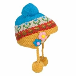 Jeanne Simmons Girl's Flowers Detailed Ski Beanie 26 Jeanne Simmons Girl's Flowers Detailed Ski Beanie -Adams Shop fw001bu blue 5