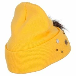 Something Special Flat Fur Snow Flake Cuff Beanie -Adams Shop fw001di yellow 3