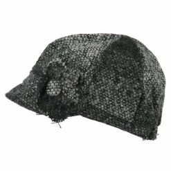 Jeanne Simmons Women's Flower 6 Panel Cabbie Cap -Adams Shop fw002cb grey 5 2