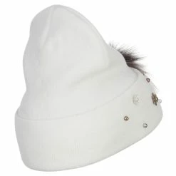 Something Special Flat Fur Snow Flake Cuff Beanie -Adams Shop fw002di white 3