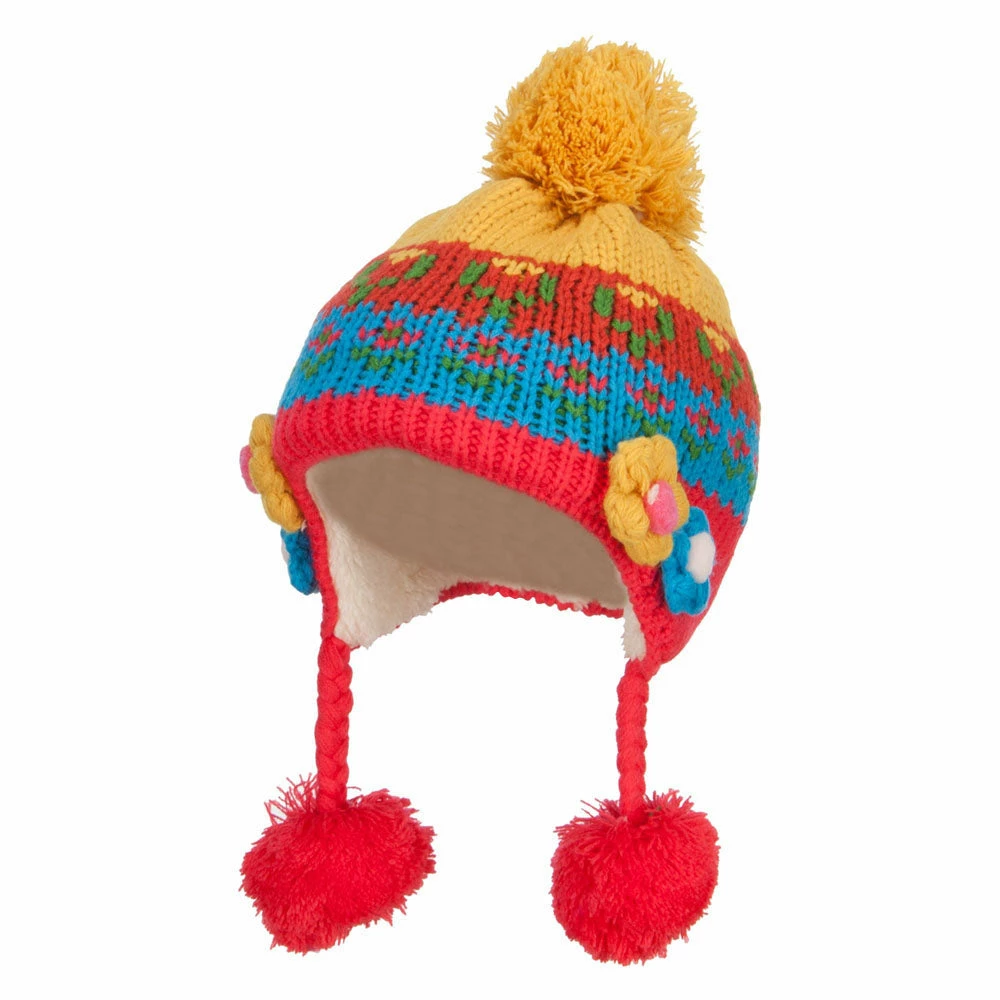 Jeanne Simmons Girl's Flowers Detailed Ski Beanie 3 Jeanne Simmons Girl's Flowers Detailed Ski Beanie