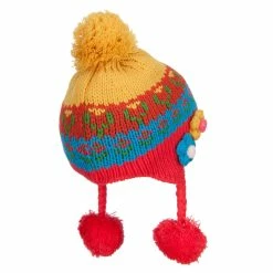 Jeanne Simmons Girl's Flowers Detailed Ski Beanie 19 Jeanne Simmons Girl's Flowers Detailed Ski Beanie -Adams Shop fw003bu yellow 3