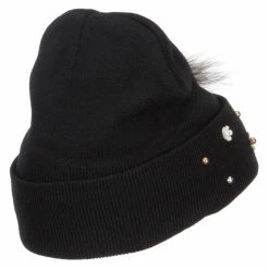 Something Special Flat Fur Snow Flake Cuff Beanie -Adams Shop fw003di black 3