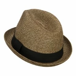 Jeanne Simmons Men's Fedora With Paper Straw Braid -Adams Shop fw005cf gold black 2