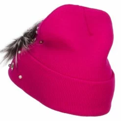 Something Special Flat Fur Snow Flake Cuff Beanie -Adams Shop fw006di fuchsia 2