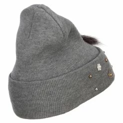 Something Special Flat Fur Snow Flake Cuff Beanie -Adams Shop fw008di grey 3