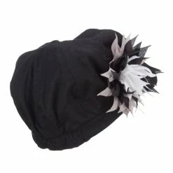 E4Hats Flower Cotton Elastic Newsboy Youth Cap 24 E4Hats Flower Cotton Elastic Newsboy Youth Cap -Adams Shop fy003nb black 3