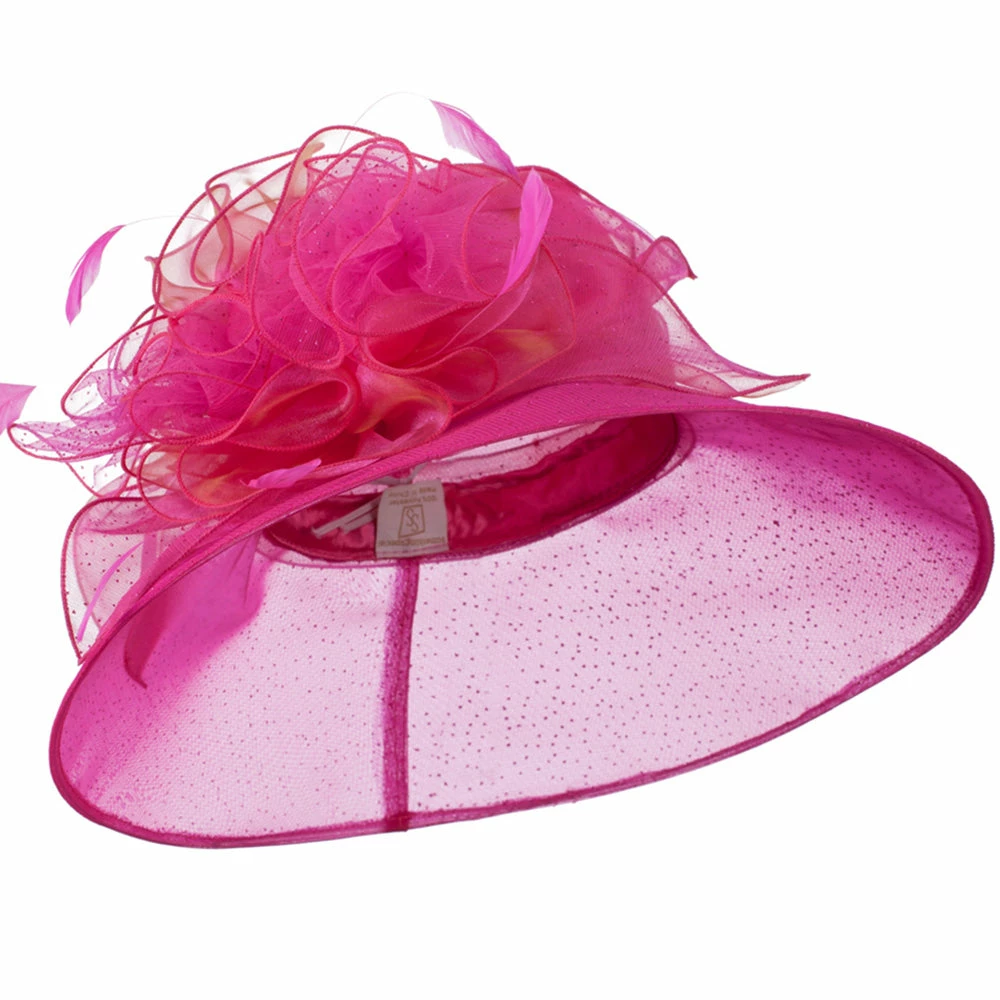 Something Special Glitter Bow Accent Organza Hat 3 Something Special Glitter Bow Accent Organza Hat