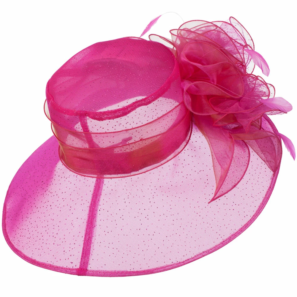 Something Special Glitter Bow Accent Organza Hat 4 Something Special Glitter Bow Accent Organza Hat - Image 2