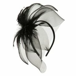 Magid Long Netting Detail Headband Fascinator 15 Magid Long Netting Detail Headband Fascinator -Adams Shop gg001df black 4