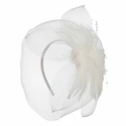 Magid Long Netting Detail Headband Fascinator 18 Magid Long Netting Detail Headband Fascinator -Adams Shop gg002df ivory 2