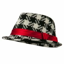 Jeanne Simmons Girls Acrylic Blend Houndstooth Fedora