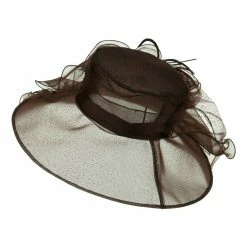 Something Special Glitter Big Bow Organza Hat 29 Something Special Glitter Big Bow Organza Hat -Adams Shop gl002fy brown 3