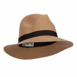 Hatiya Women's Wool Felt Big Brim Fedora 40 Hatiya Women's Wool Felt Big Brim Fedora -Adams Shop gm002cf tan 4