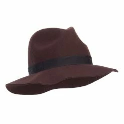 Hatiya Women's Wool Felt Big Brim Fedora 70 Hatiya Women's Wool Felt Big Brim Fedora -Adams Shop gm003cf brown 4