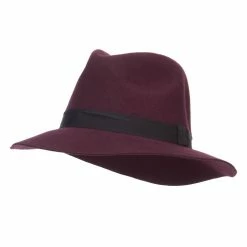 Hatiya Women's Wool Felt Big Brim Fedora 57 Hatiya Women's Wool Felt Big Brim Fedora -Adams Shop gm007cf burgundy 1