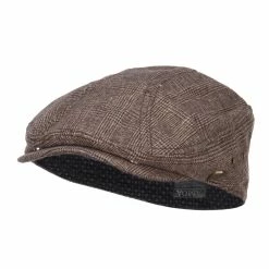 City Hunter Men's Glen Checker Ivy Cap -Adams Shop gn002dv brown 1