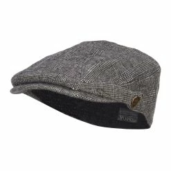 City Hunter Men's Glen Checker Ivy Cap -Adams Shop gn003dv lt grey 1