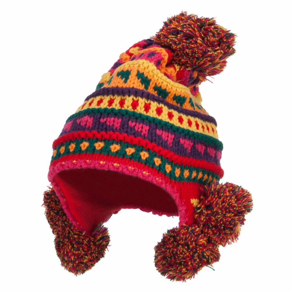 Jeanne Simmons Girl's Striped Pom Ski Beanie 8 Jeanne Simmons Girl's Striped Pom Ski Beanie - Image 6