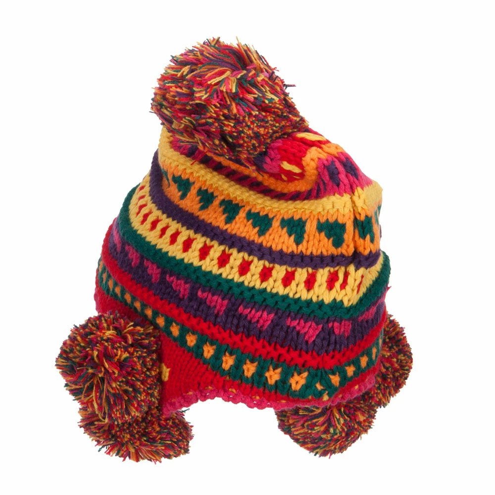 Jeanne Simmons Girl's Striped Pom Ski Beanie 9 Jeanne Simmons Girl's Striped Pom Ski Beanie - Image 7