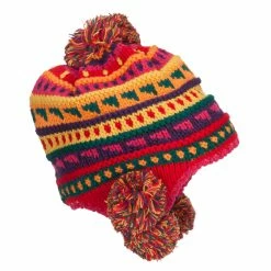 Jeanne Simmons Girl's Striped Pom Ski Beanie 21 Jeanne Simmons Girl's Striped Pom Ski Beanie -Adams Shop gp002bu fuchsia 5