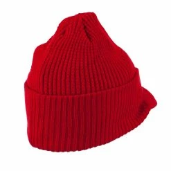 City Hunter Grid Pattern Cuff Beanie With Visor -Adams Shop gr003cv red 3