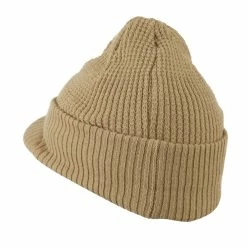 City Hunter Grid Pattern Cuff Beanie With Visor -Adams Shop gr004cv khaki 2