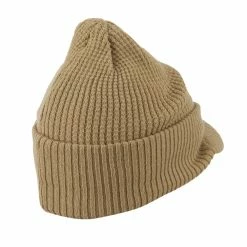 City Hunter Grid Pattern Cuff Beanie With Visor -Adams Shop gr004cv khaki 3