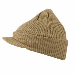 City Hunter Grid Pattern Cuff Beanie With Visor -Adams Shop gr004cv khaki 5