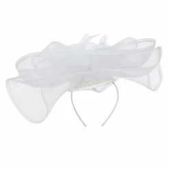 Something Special Horsehair Flower Headband Fascinator 34 Something Special Horsehair Flower Headband Fascinator -Adams Shop hd003df white 1 2